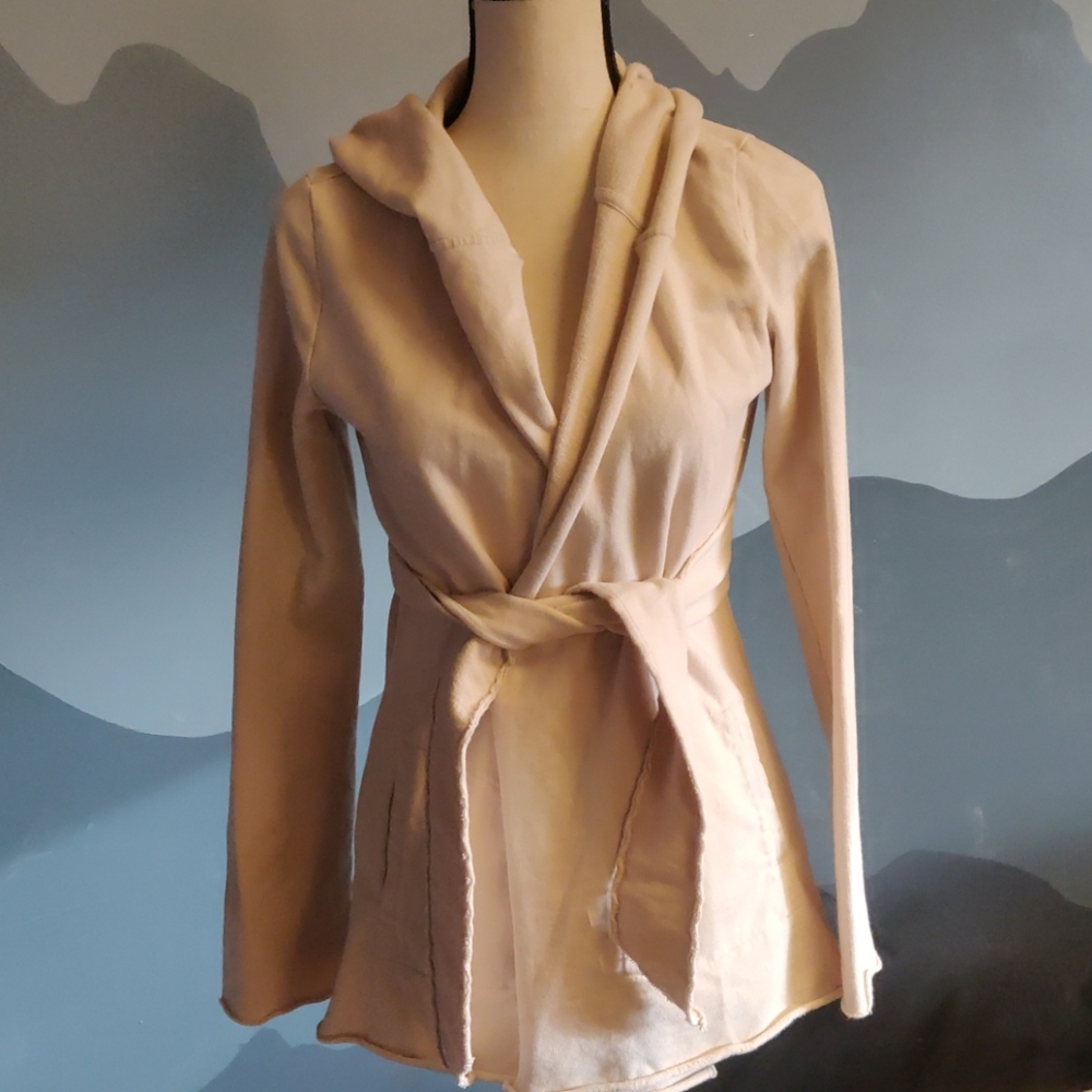 Lucky Brand cream yoga wrap sweater S